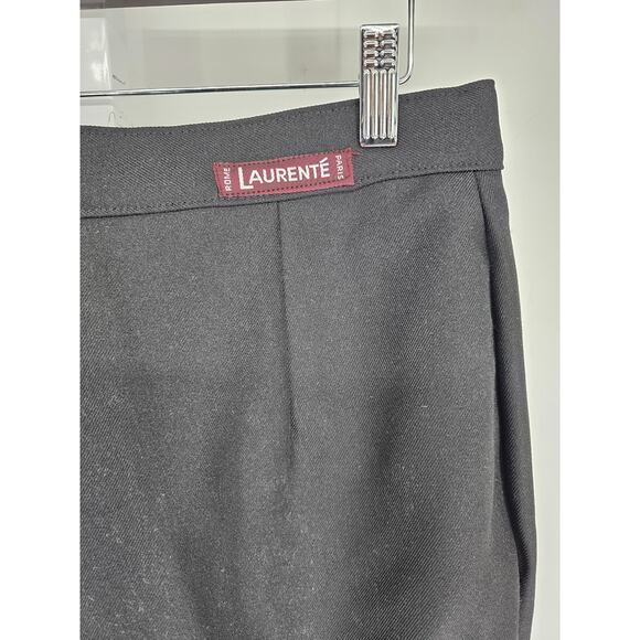 Laurente Paris Womens Sz 18 Straight Leg Dress Pants Solid Black Wool NEW - Picture 3 of 5